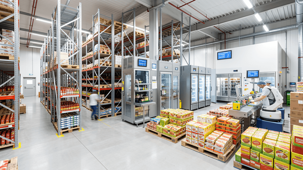 Food and beverage temperature-controlled warehouse automation